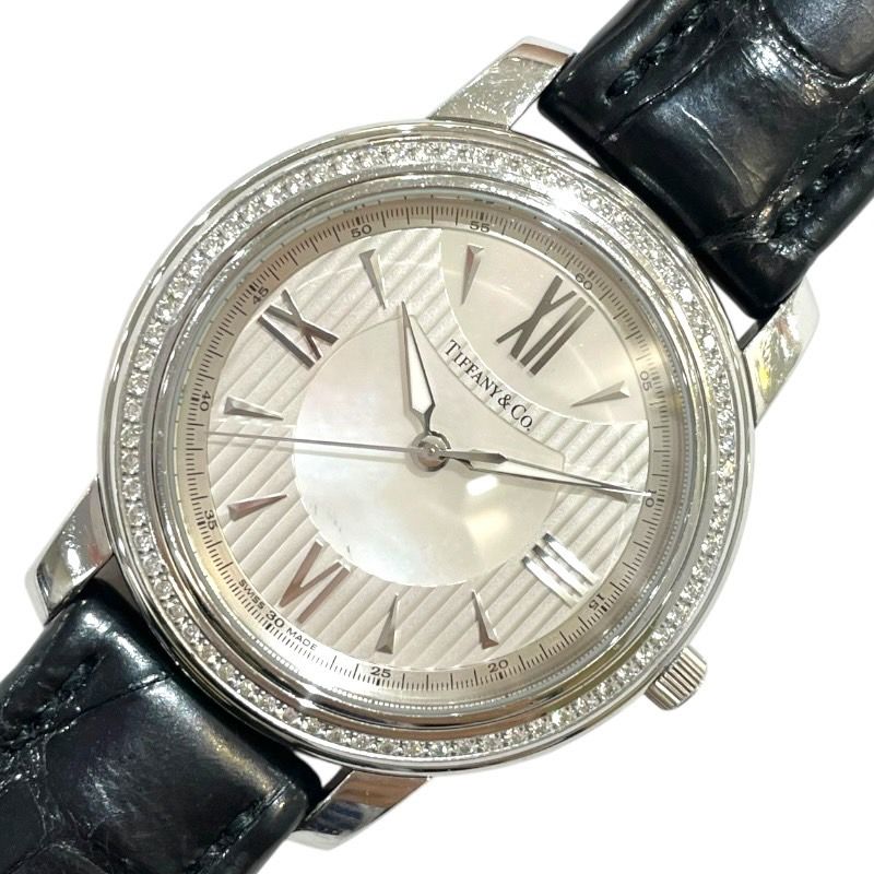 ティファニー TIFFANY＆CO マーク ホワイトシェル Z0046.17.10B91.A00A シルバー SS クオーツ メンズ 腕時計