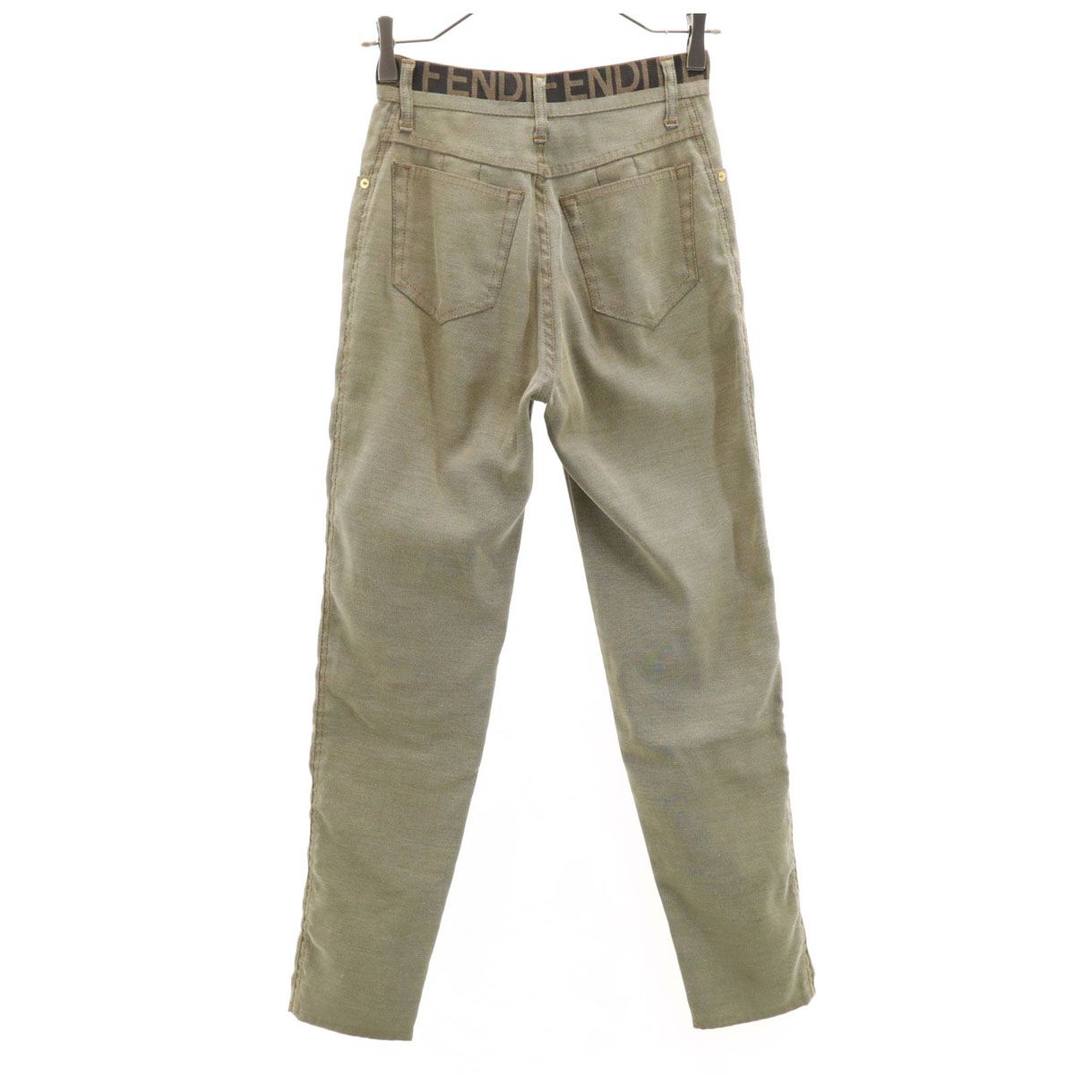 FENDI Jeans フェンディ ジーンズ イタリア製 スリムパンツ W26 オリーブ系 レディース 古着