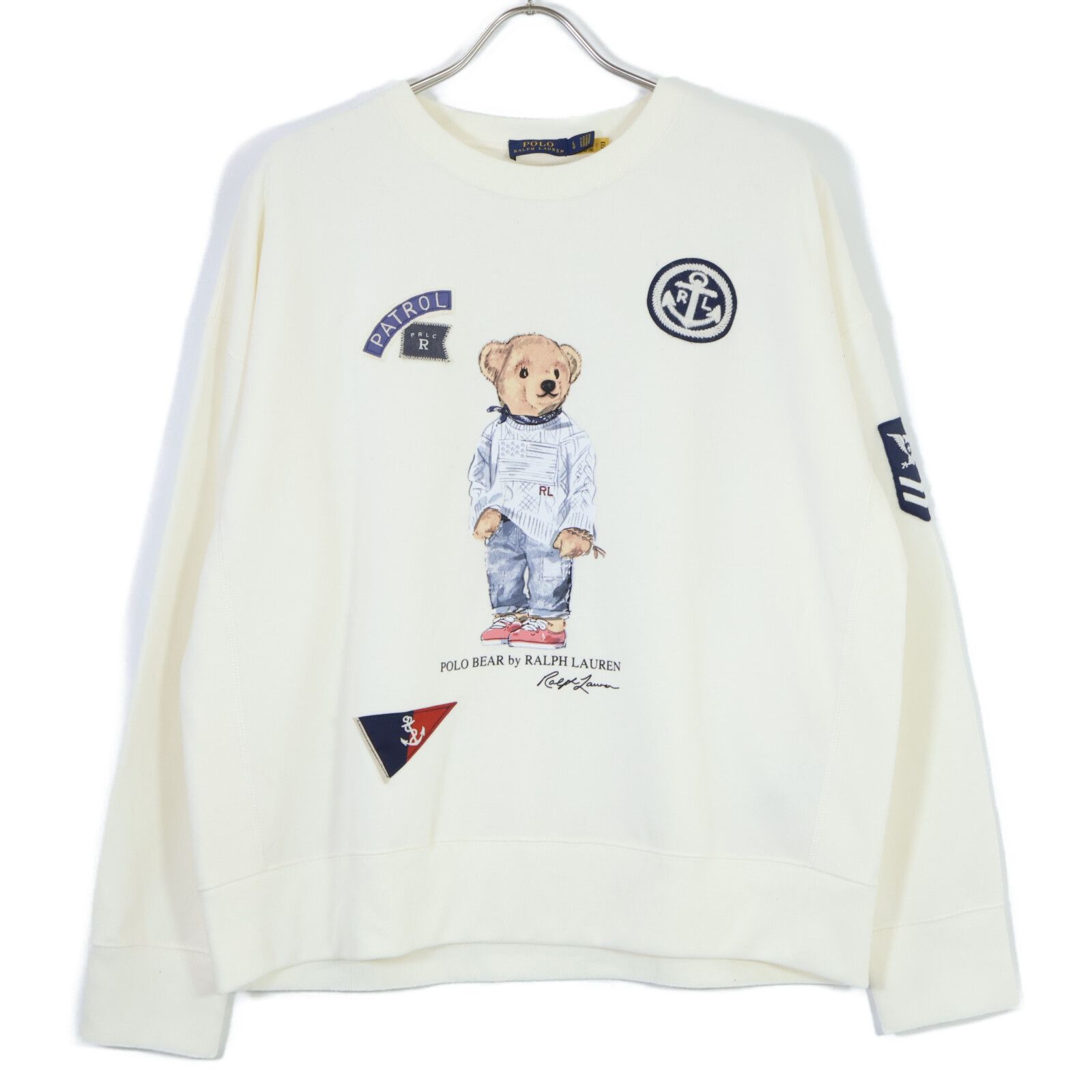 POLO RALPH LAUREN ポロ ラルフローレン ｱｲﾎﾞﾘｰ ﾎﾟﾛﾍﾞｱ ﾏﾘﾝﾃﾞｻﾞｲﾝ ｽｳｪｯﾄ L