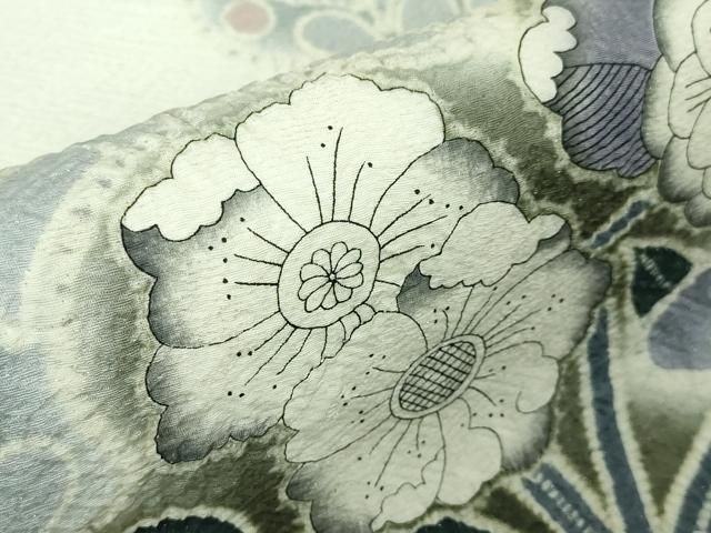 平和屋本店□希少 藤娘きぬたや 袋帯 辻ヶ花 銀通し地 落款有り 逸品