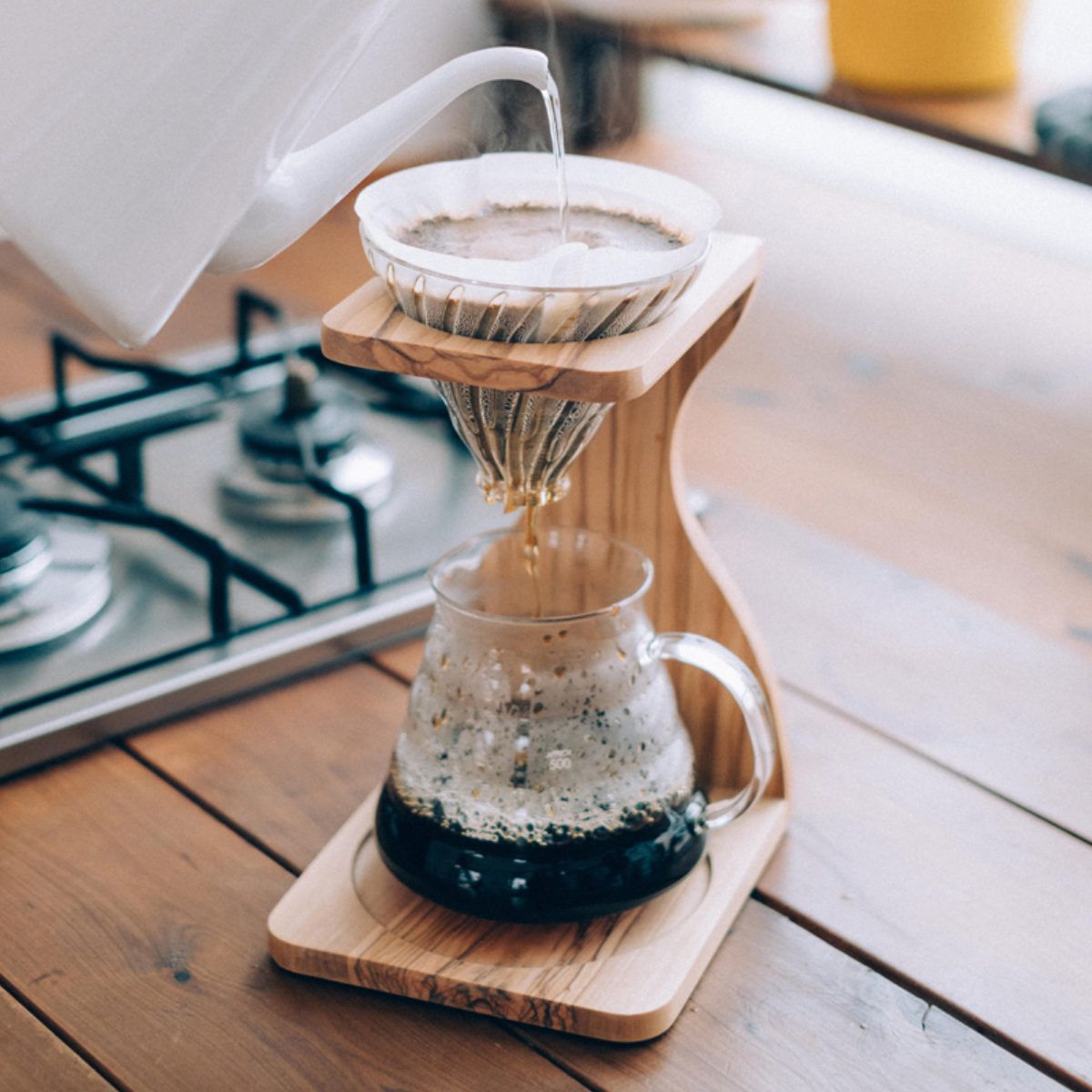 ハリオ コーヒー ドリッパーセット 1～4杯用 V60 オリーブウッド