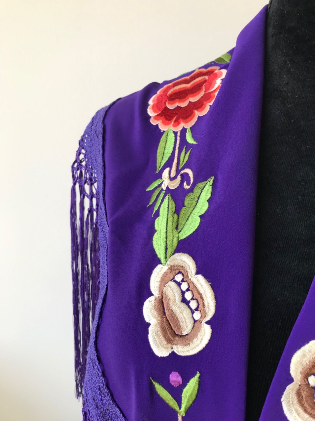 新品】フラメンコシージョ刺繍紫