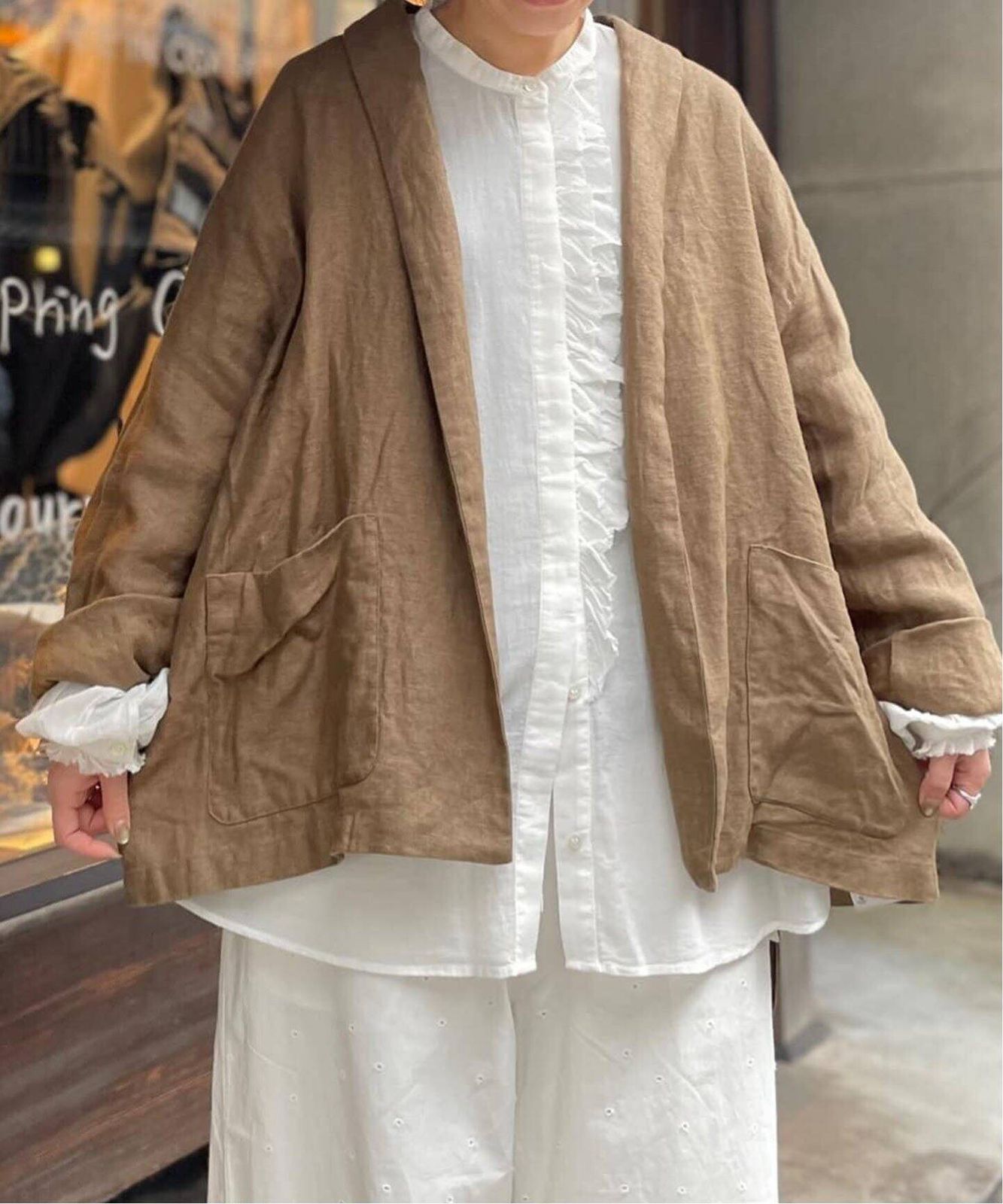 JOURNAL STANDARD LUXE ジャーナルスタンダードラックス 25|SS 25-010-440-0010-1-0 フレンチリネンツイルジャケット ブラウン