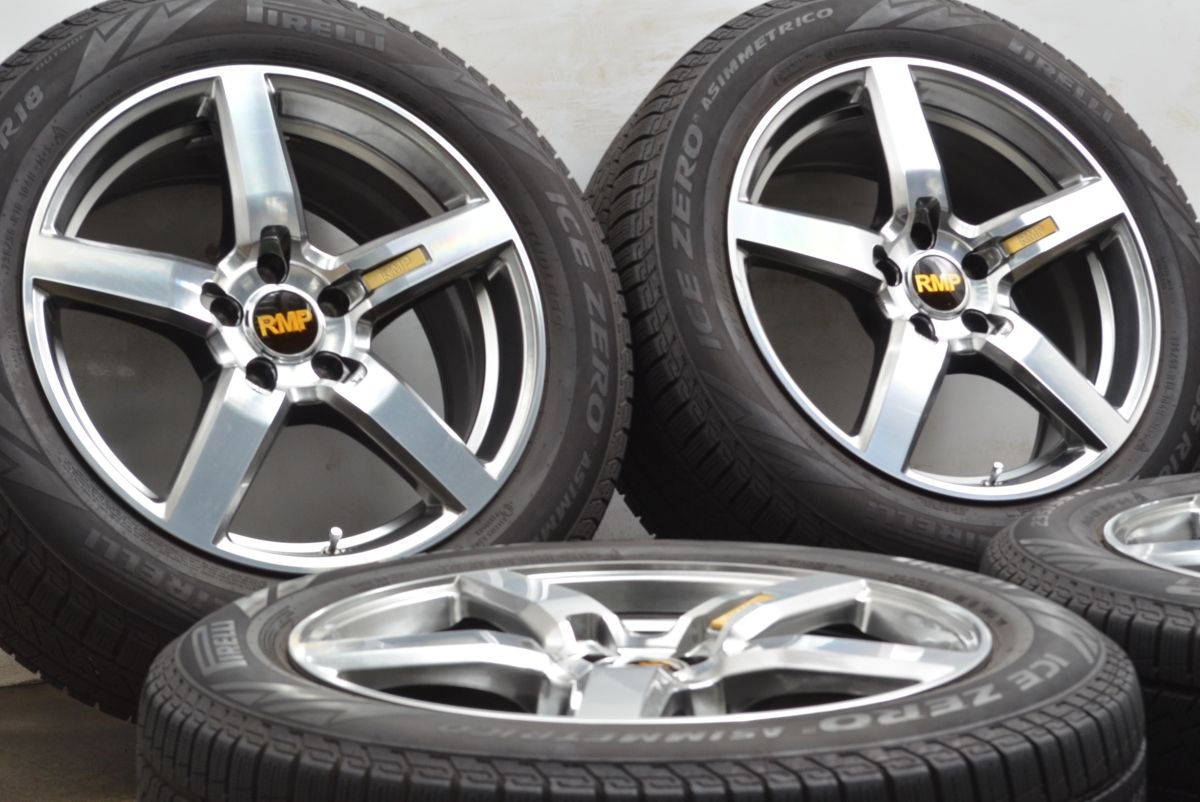 RMP 050F 18in 8J 42 PCD114.3 ピレリ アイスゼロ アシンメトリコ 235 55R18 NX RAV4 ハリアー エクストレイル SKフォレスター