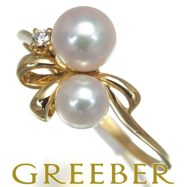 ミキモト リング パール 真珠 4.8-5.7mm ダイヤ ダイヤモンド 12号  