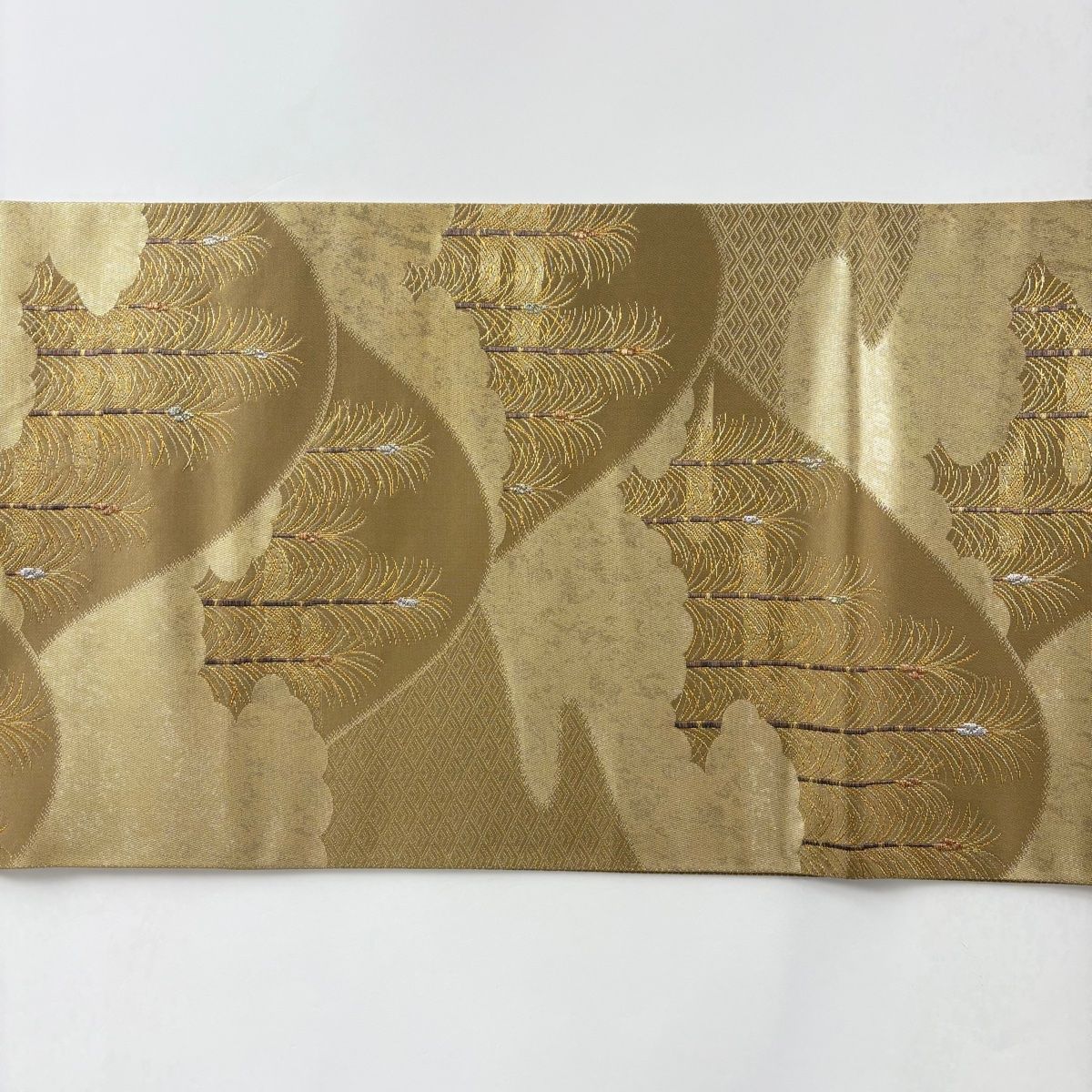 ［六通］　袋帯　松　美品 袋帯 美品 逸品 六通 正絹 【中古】