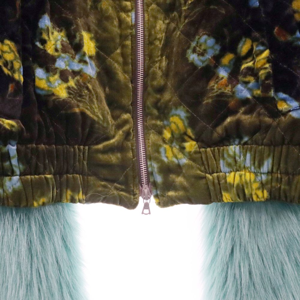 DRIES VAN NOTEN (ドリスヴァンノッテン) フラワー柄 ベロア切替アーム