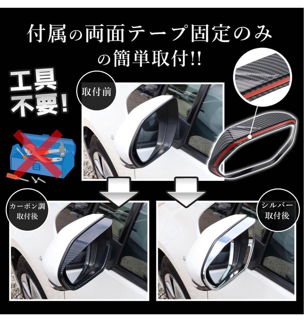 ドアミラー バイザー プリウス 50系 PHV パーツ アクセサリー カーボン