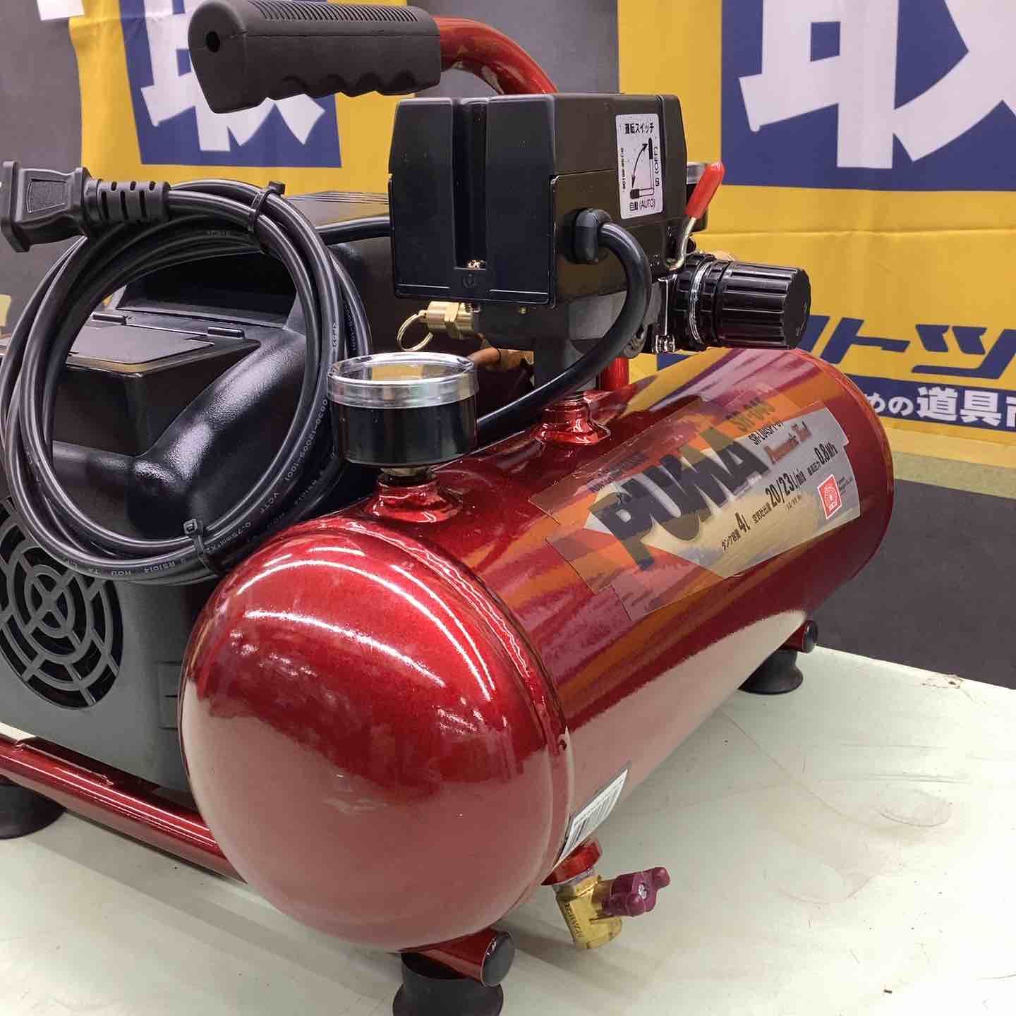 ジャンク品SK11 オイルレス エアーコンプレッサー SW-045 タンク容量 4L 低騒音モデル SW-L04SPF-01 