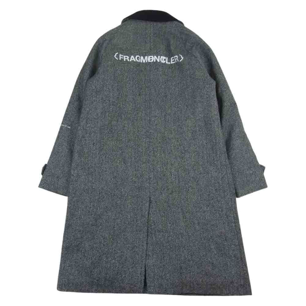 MONCLER モンクレール 20AW × FRAGMENT Valloryx Coat フラグメント バックロゴ ヘリンボーン ツイルウール コート  ブラック系 1【中古】 - メルカリ