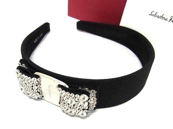 ■新品■未使用■Salvatore Ferragamo フェラガモ ヴァラリボン キャンバス カチューシャ ヘアアクセサリー レディース ブラック系 AS7442 □新品□未使用□Salvatore Ferragamo フェラガモ ヴァラリボン