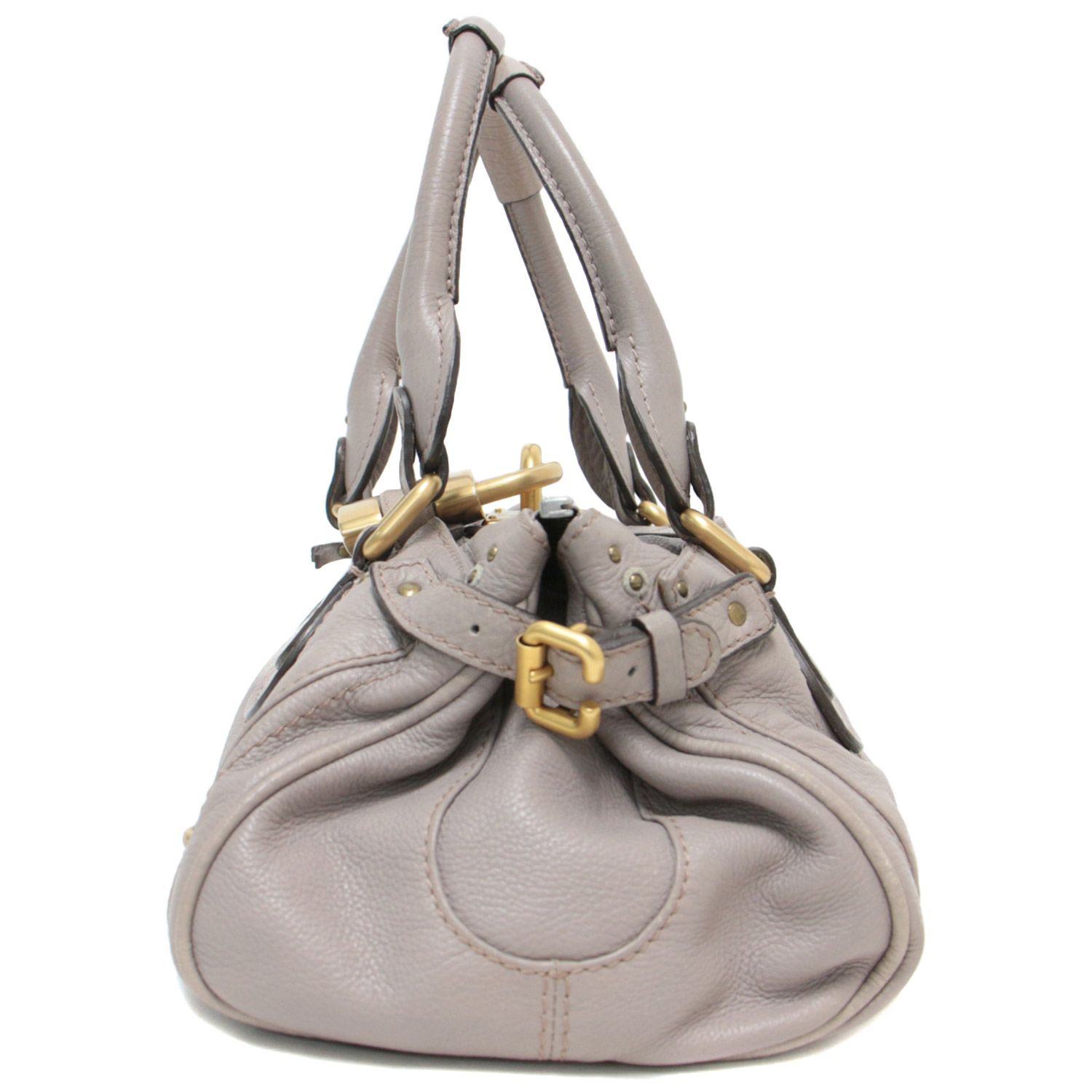 美品 [販売店カード付] Chloe ハンドバッグ パディントン 本革 南京錠 Chloe クロエ パディントン 南京錠 鍵 トートバッグ