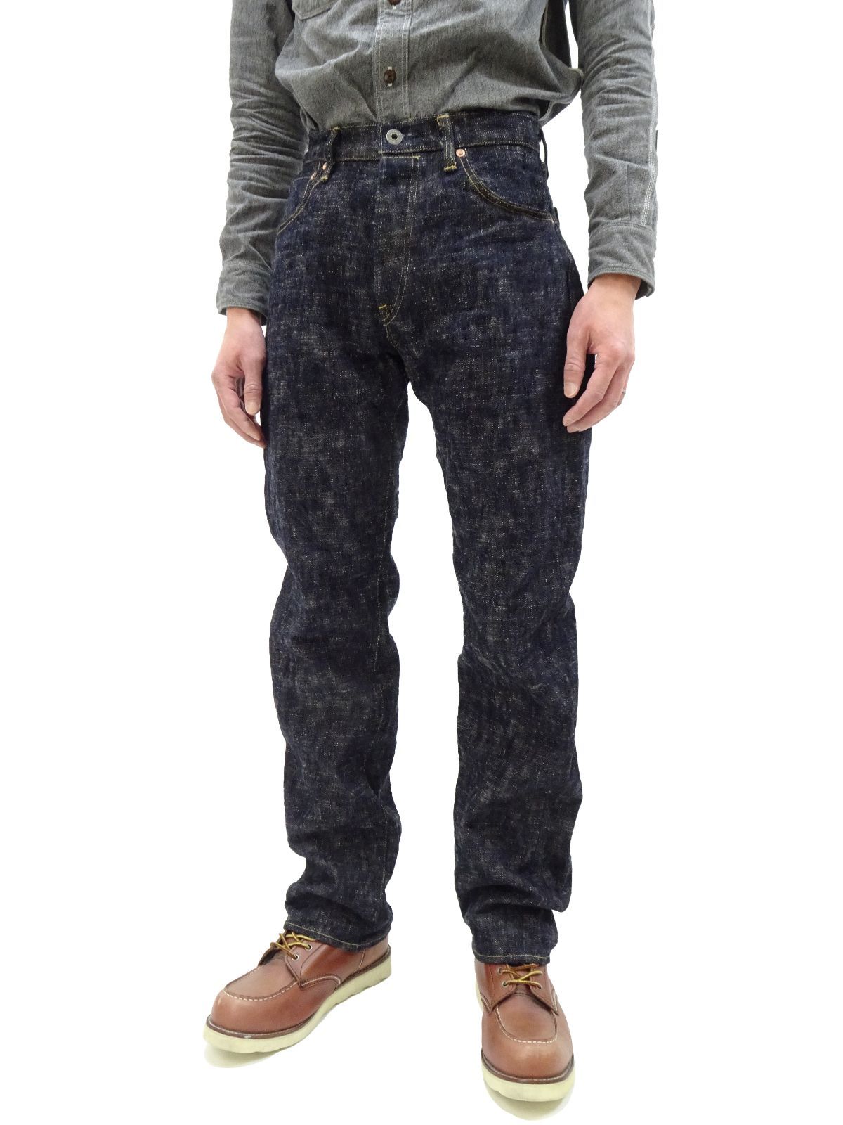 鬼デニム ONI 595 KASURI レトロスタイルルーズストレート 17oz 鬼 