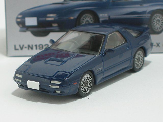 マツダ サバンナRX-7 GT-X（紺）90年式 LV-N192g【トミーテック社1/64