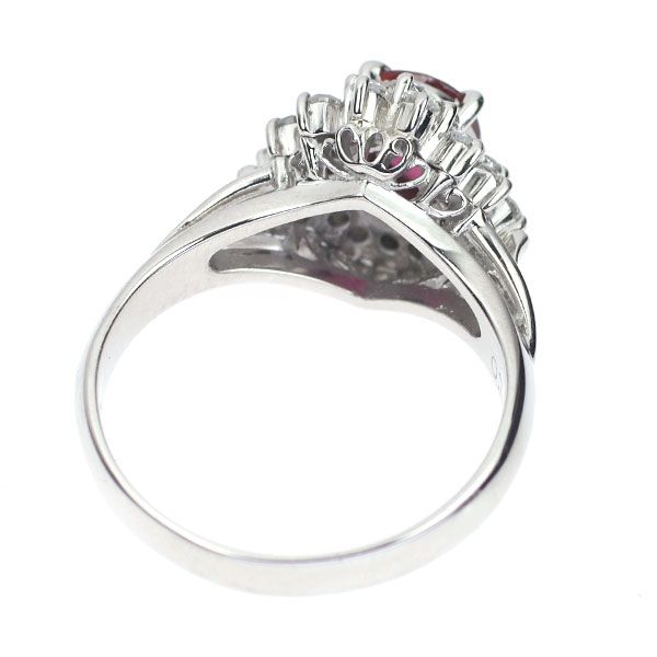 Pt900 ルビー ダイヤモンド リング 0.76ct D0.45ct - メルカリ