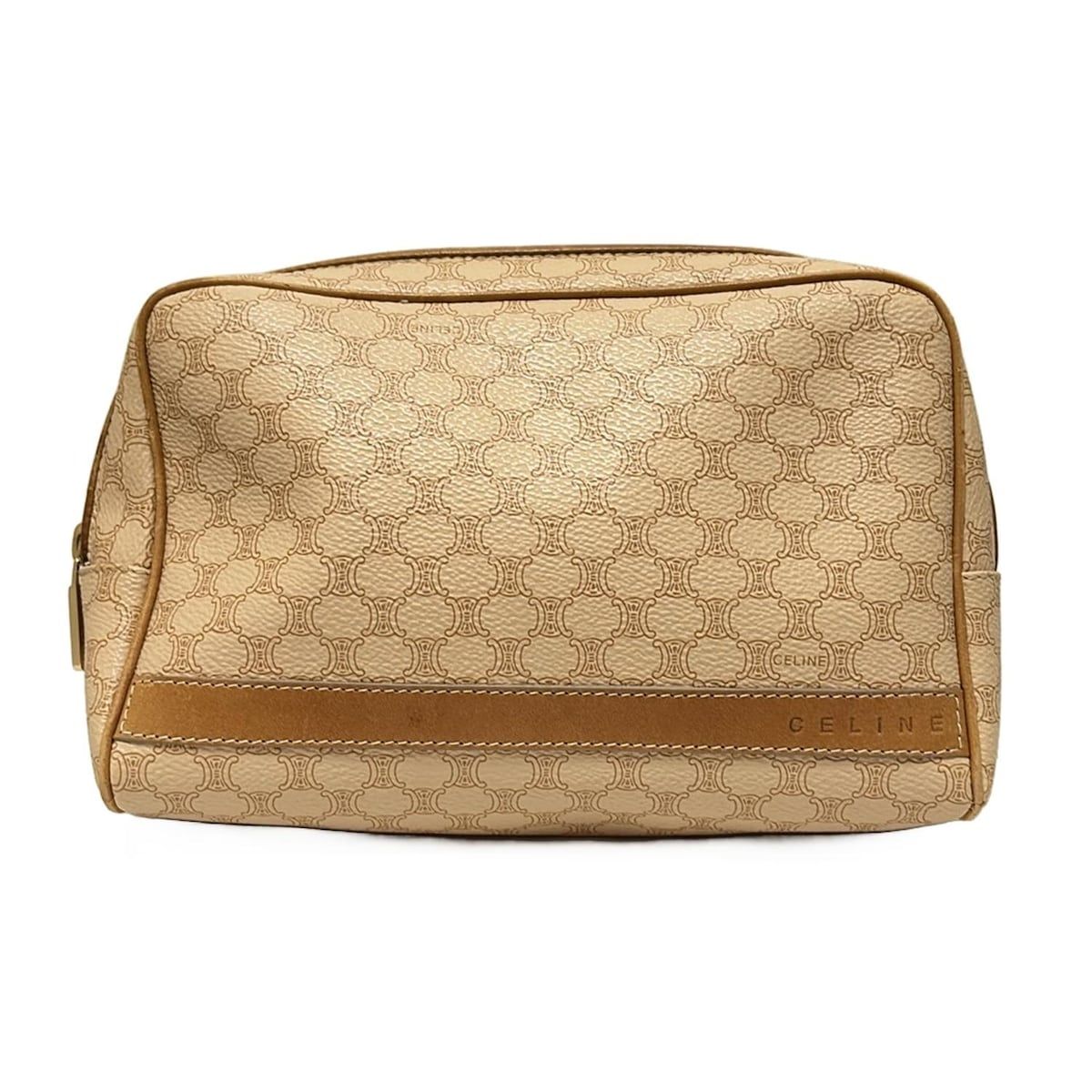 Celine セリーヌ マカダム柄　ポーチ CELINE(セリーヌ) ポーチ美品 マカダム柄 ベージュ×ライト