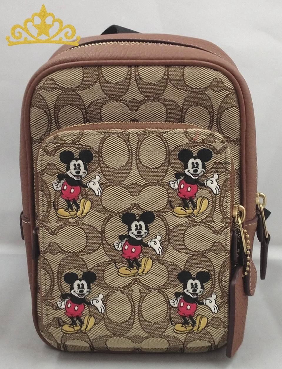 COACH ディズニー トラックパック14 ミッキーマウス ショルダー ボディバッグ コーチ