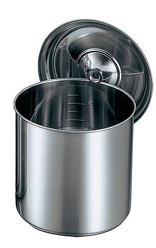 大屋製作所 モリブデン 丸型キッチンポット 10cm 目盛付 手無 0017900