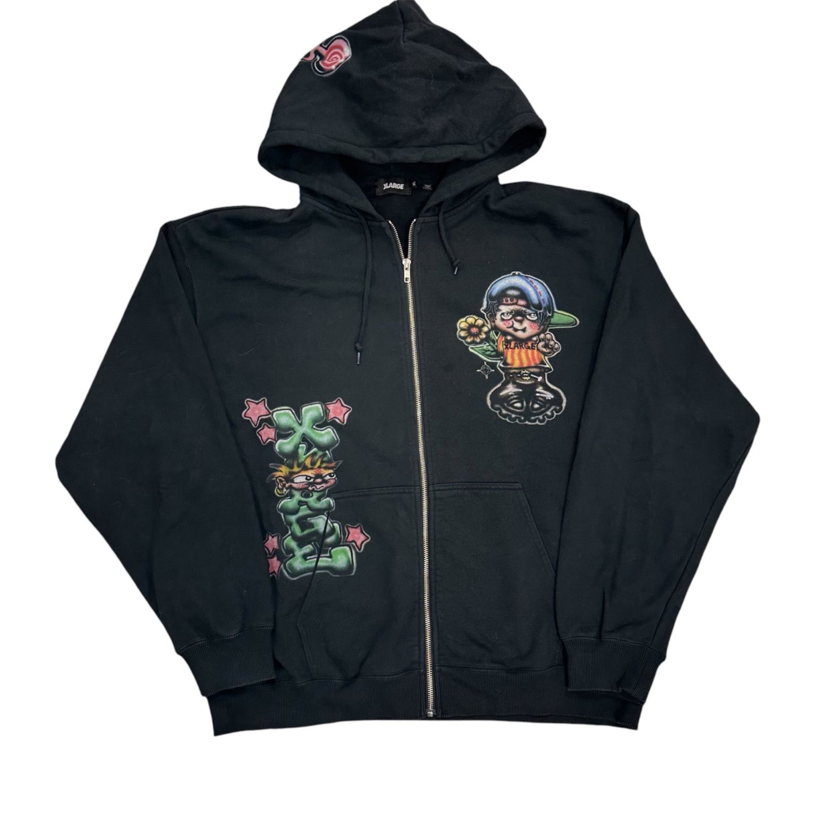 70】XLARGE エクストララージ PAINTING ZIP-UP HOODED