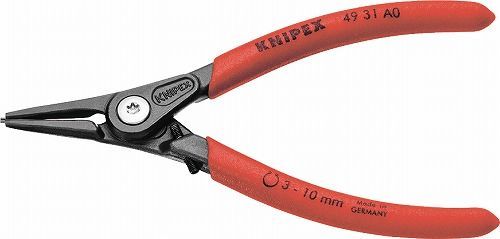 クニペックス(KNIPEX)軸用精密スナップリングプライヤー3-10mmオープンリミッター機能付 4931-A0 リング 取り外し