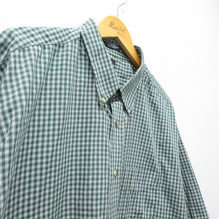 XL/古着 アロー 半袖 シャツ メンズ 大きいサイズ ボタンダウン 緑他 グリーン チェック 25aug06 中古 トップス