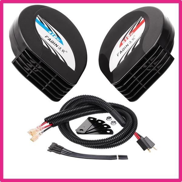 12V_コンパクトなホーン+汎用二股分岐ハーネス FARBIN 車ホーン 薄型コンパクト 118dB 12V 2個入+汎用スピーカーブランチハーネス 高級セダンサウンド トヨタ/ホンダ/日産/スズキなどの自動車に