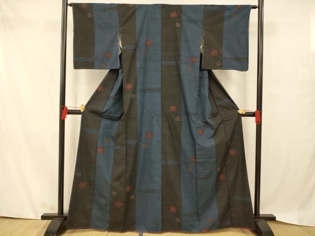 平和屋着物■上質な紬　単衣　変わり縞　正絹　逸品　未使用　AAAL0970Acs 平和屋着物▽上質な紬 単衣 変わり菱文 正絹 逸品 AAAT7059iu 平和