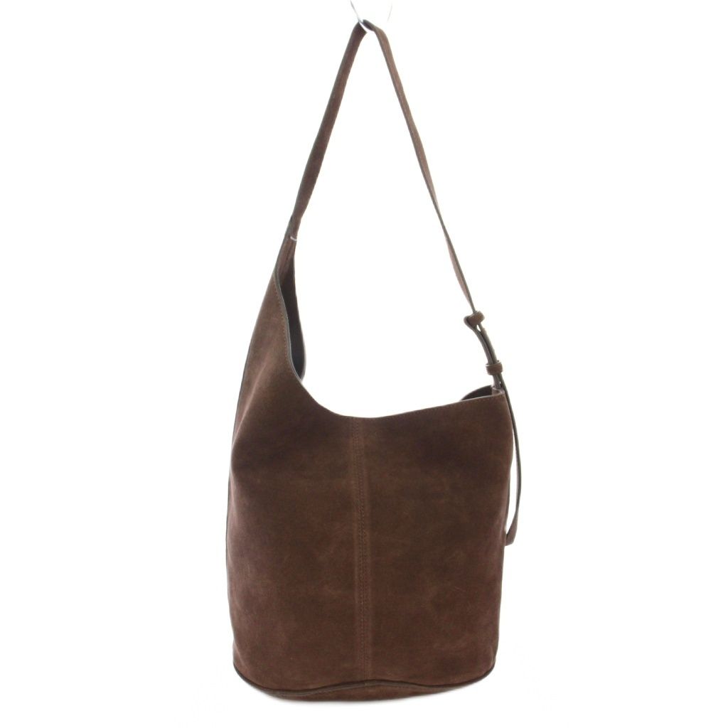 ザラ ZARA ソフトスプリットスエード アシンメトリー バケット バッグ