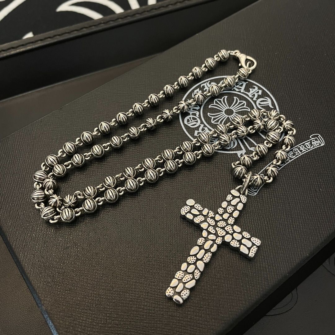 【新品未使用】Chrome Hearts（クロムハーツ）スターリングシルバーダイスクロスペンダントネックレス