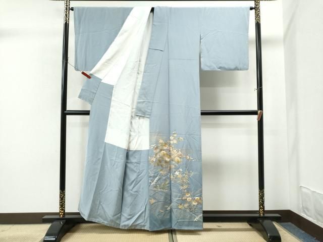 平和屋着物●金彩友禅　卓越技能者・名工・和田光正　色留袖　竜田川菊花文　暈し染め　金彩　正絹　逸品　CAAS7117yc 平和屋着物○金彩友禅 卓越技能者・名工・和田光正 色留袖 竜田川菊花