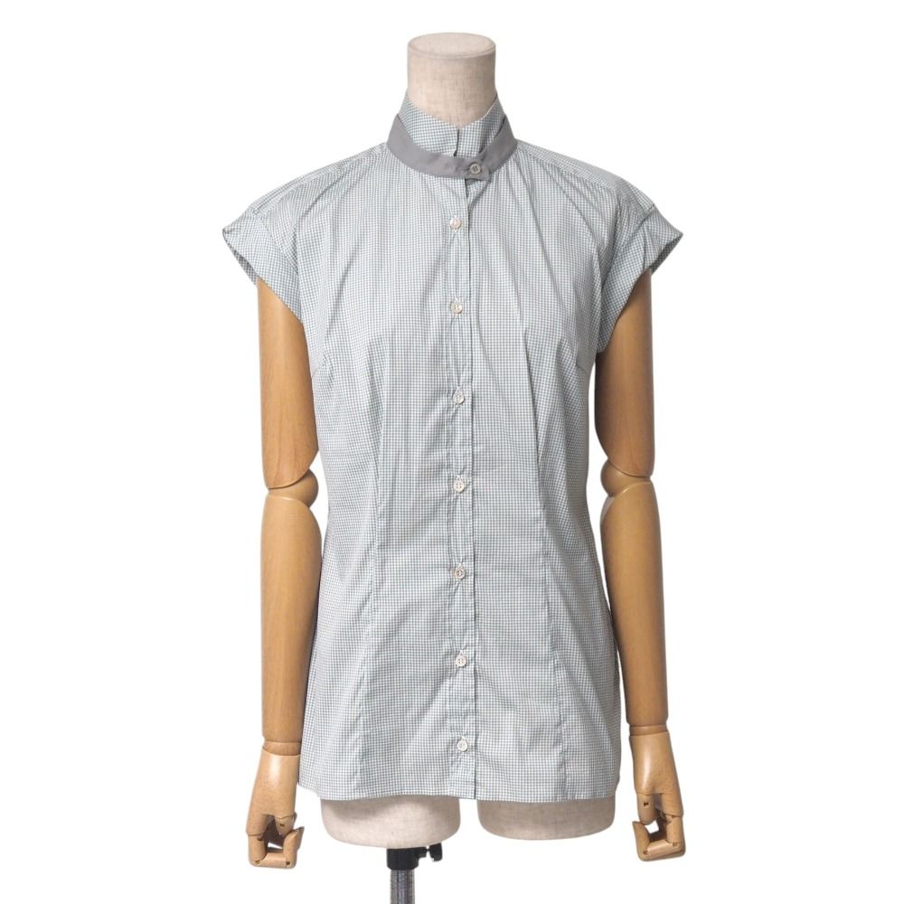 中古美品   ブルネロクチネリ 半袖ブラウス フレンチスリーブ イタリア製 □美品□Brunello Cucinelli ブルネロクチネリ ブラウス サイズ