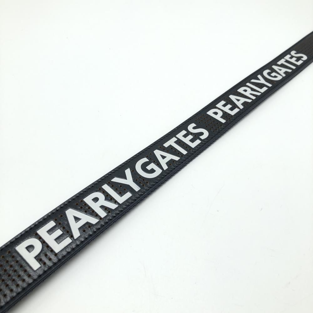 超美品】パーリーゲイツ ベルト ネイビー×白 パンチング風 ロゴ