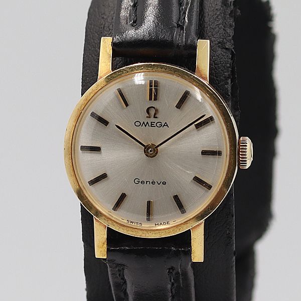 デッドストック級 稼働 良品 オメガ ジュネーブ 18K/750/YG/8.8g 銀