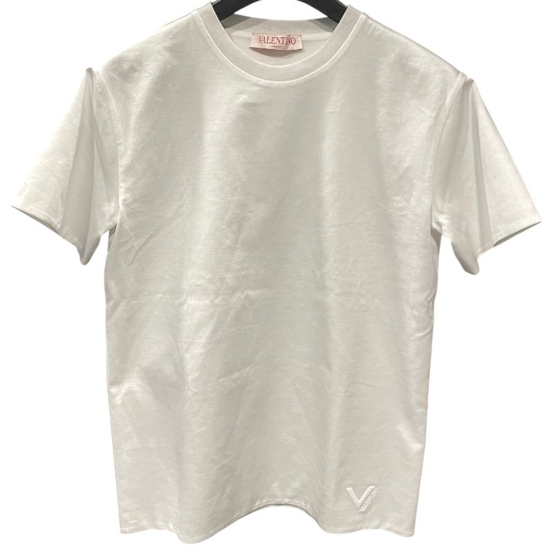 ヴァレンティノ VALENTINO Vロゴ刺繍Tシャツ 4B0MG23F8LN ホワイト コットン レディース 半袖Ｔシャツ