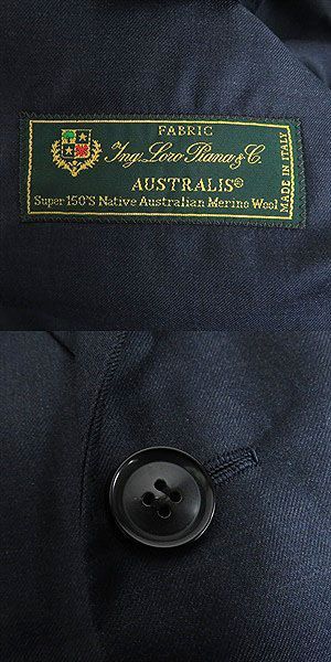 極美品□2022年製 ロロピアーナ Super150‘s Native Australian Melino Wool使用 スリーピーススーツ ネイビー 44 イタリア製 正規品