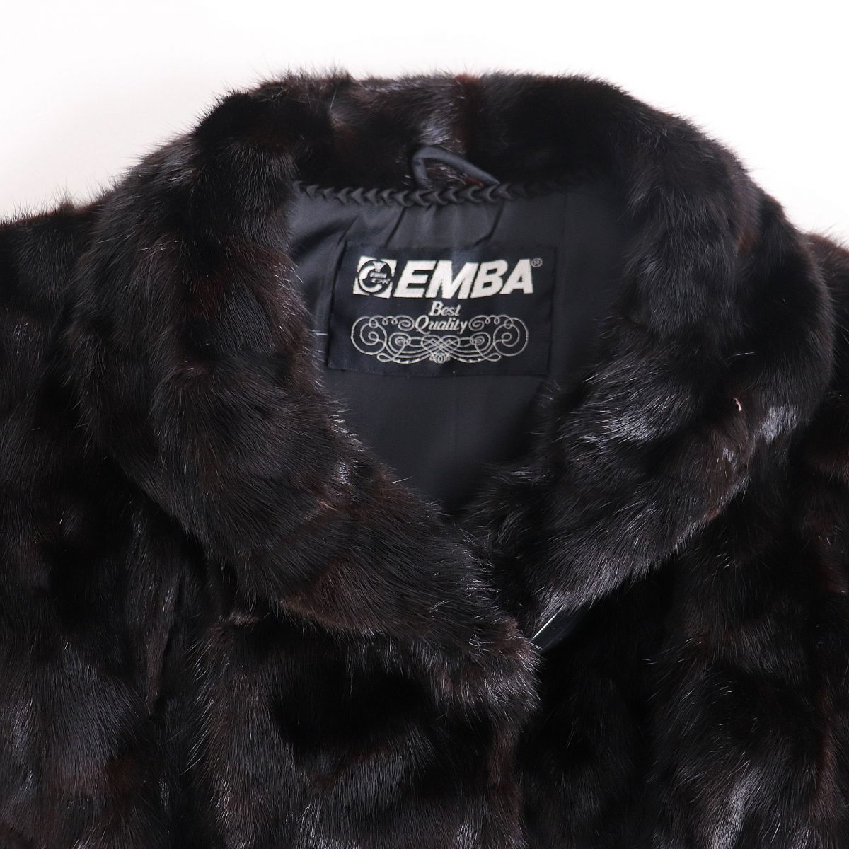 極美品☆EMBA エンバ MINK デザインミンク 本毛皮コート ダーク