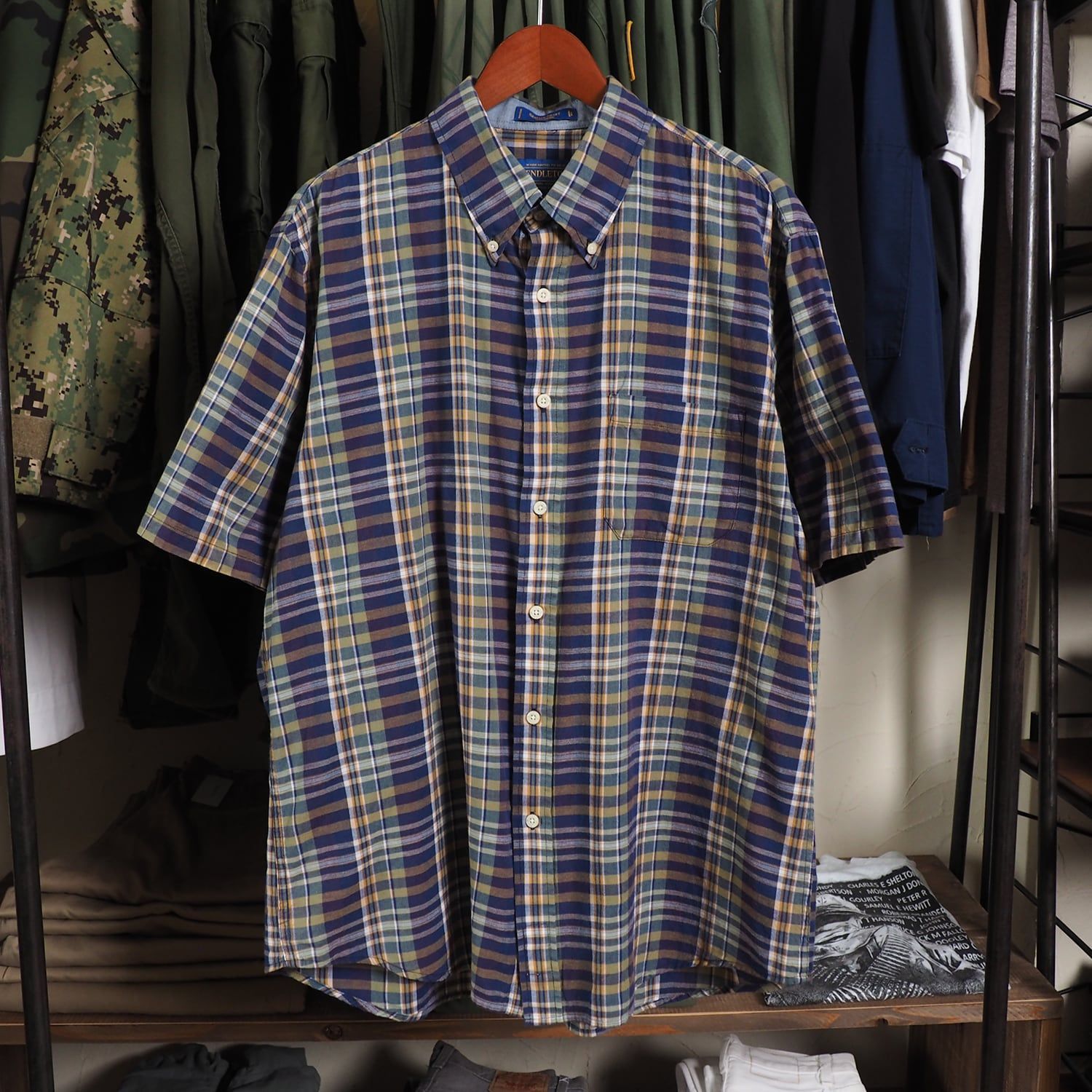 PENDLETON ペンドルトン シャツ 半袖 マドラスチェック コットン ボタンダウン L