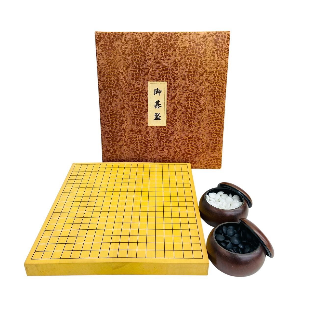 囲碁盤 天然木 ヒバ15号 ハギ 碁石セット
