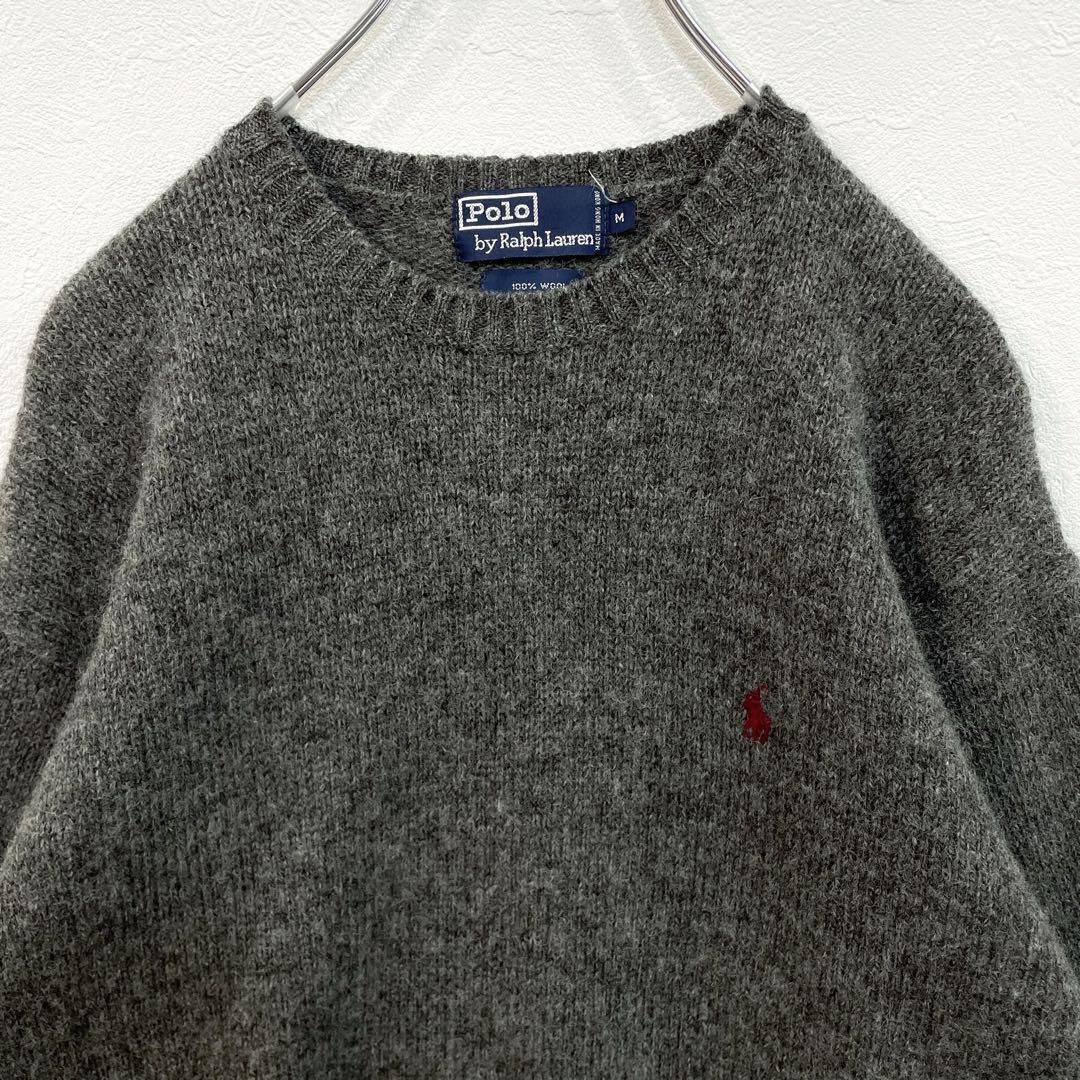 Ralph Lauren✨ポニー刺繍 ウールニット Vネックセーター グレー M 古着通販 サイト | IDENTITY official web store (アイデンティティー)