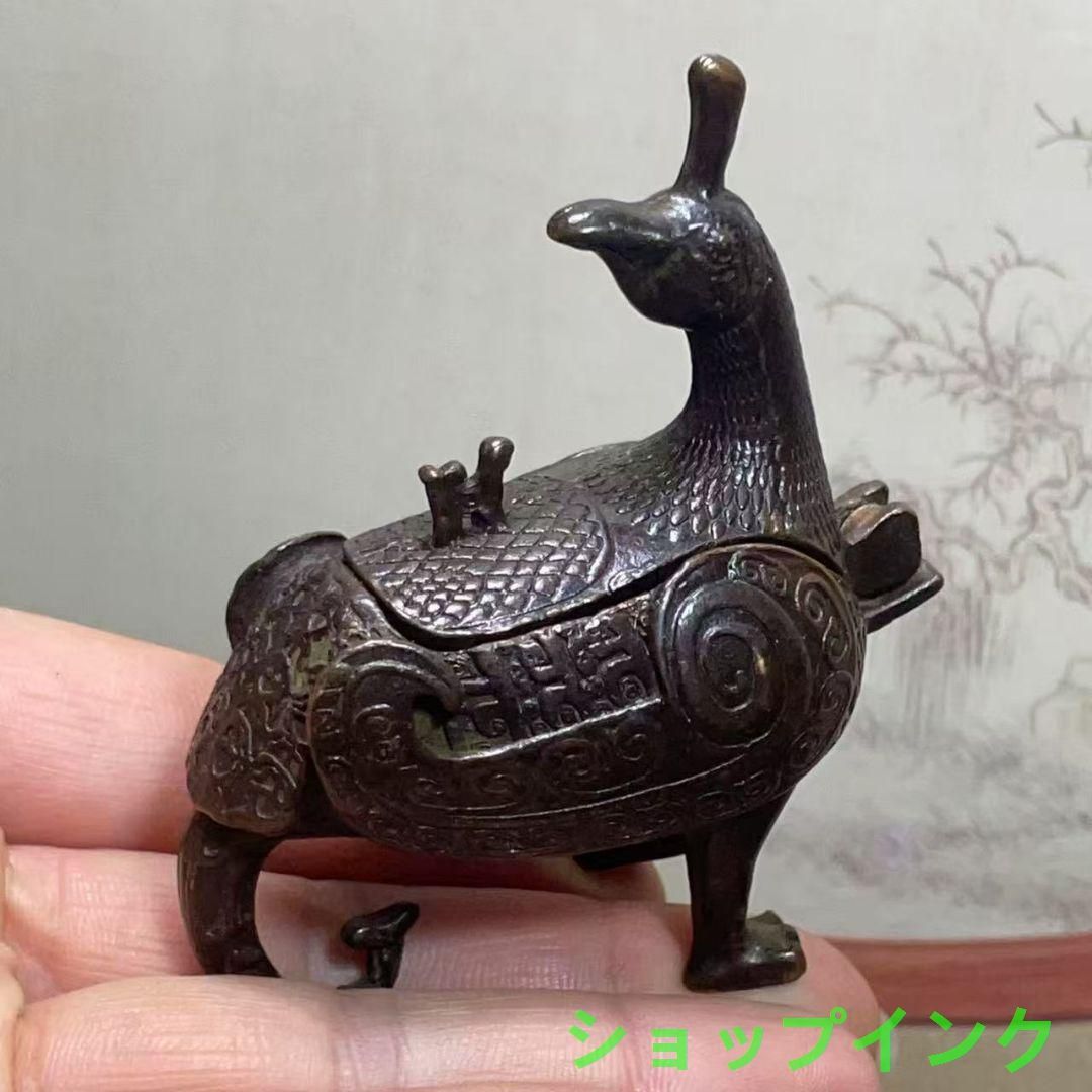 銅製 提梁暖手炉 香り炉 茶道香炉 香道具 装飾品 工芸品 置物 銅製 香炉 侯鳥尊香炉 茶台茶寵 香道具 装飾品 工芸品 置物