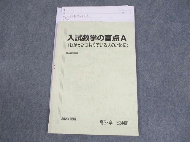 駿台 入試数学の盲点A わかったつもりでいる人のために テキスト