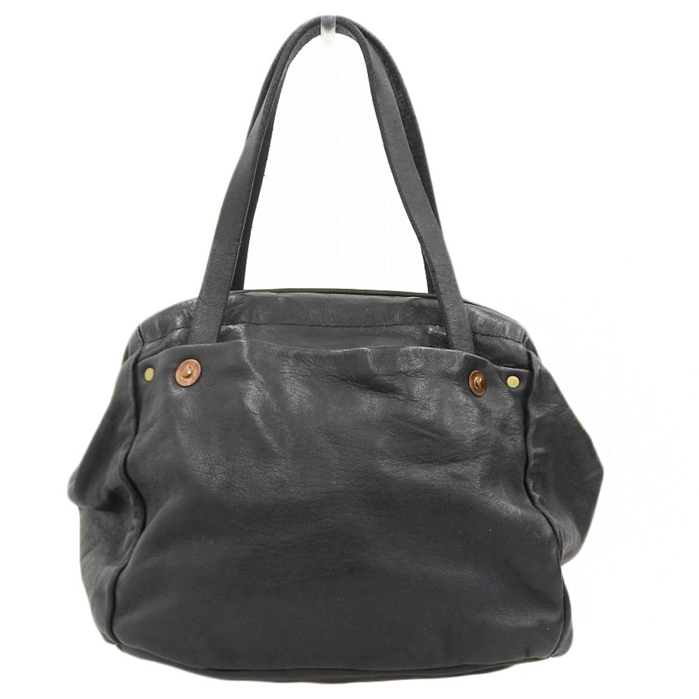 超美品 マーヴェレッツ MARVELETS 2023年 JENI CHARCOAL BLACK レザー ボストン ハンドバッグ がま口 牛ヌメ レディース ほぼ未使用 定価49500円