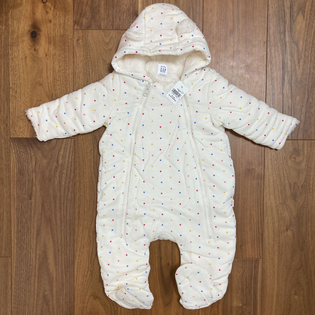 新品 未使用 babygap アウター ダウン 白 水玉 ロンパース 70 - メルカリ