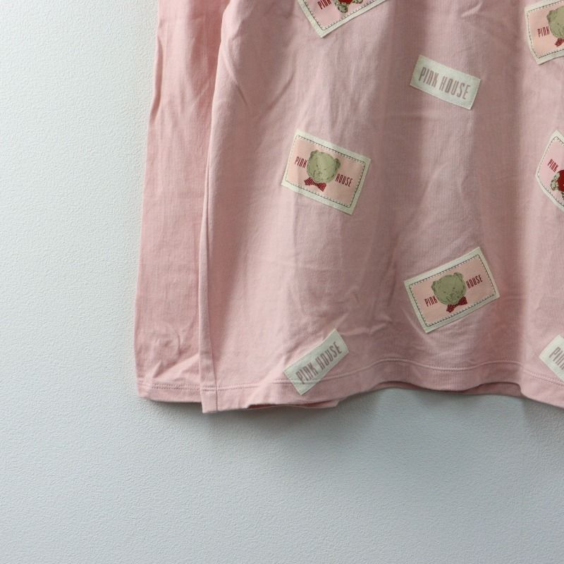 新品未使用ピンクハウスワッペンTシャツ PINK HOUSE tシャツ フラワーネームワッペン使いカットソー