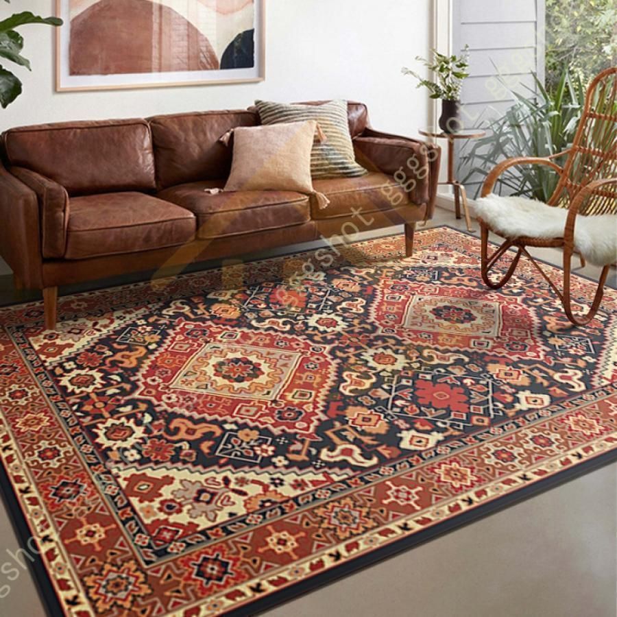 新品　ペルシャ風柄プリントラグ 140×200cm ポリエステル製 新品 ペルシャ風柄プリントラグ 140×200cm ポリエステル製