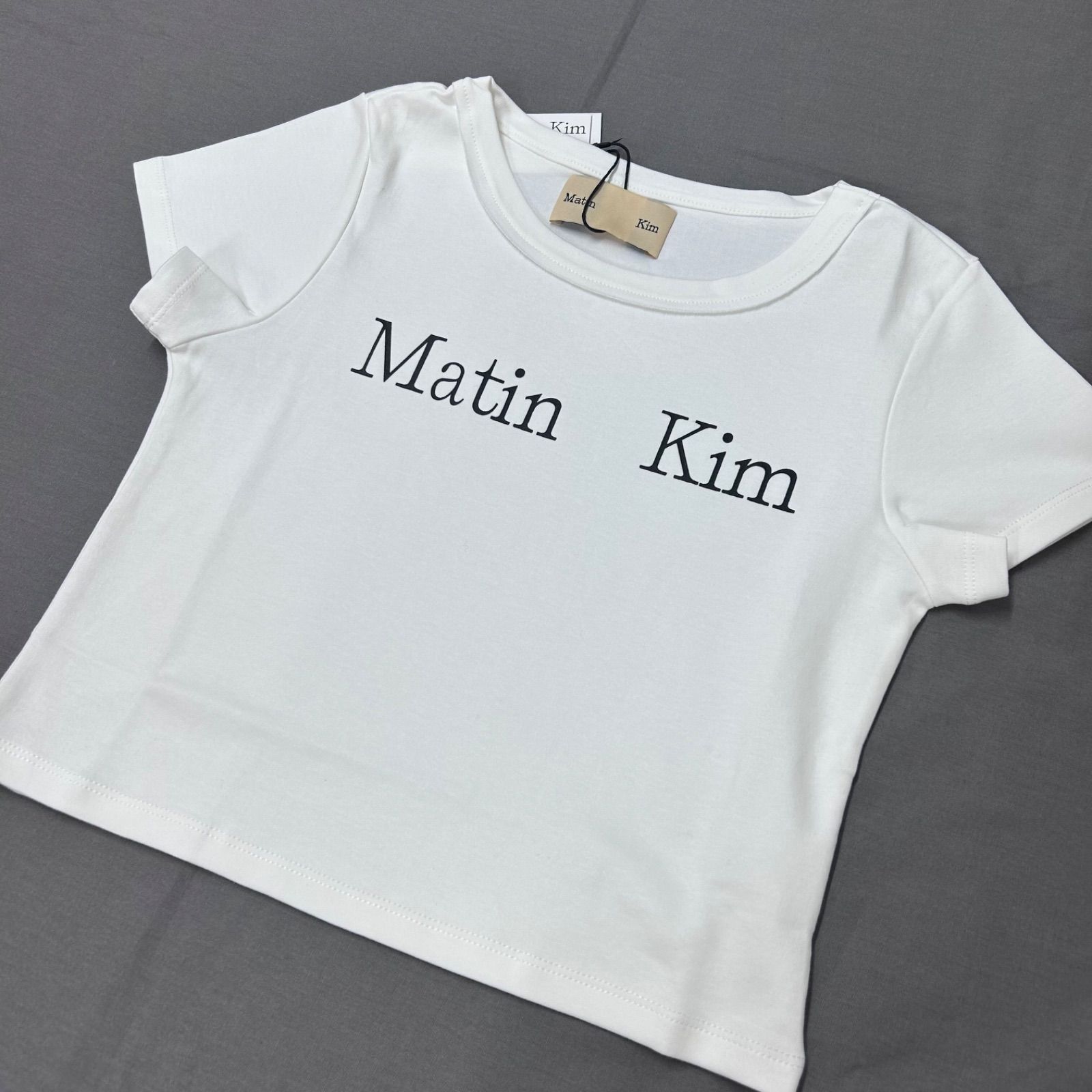 マーティンキム レディース Tシャツ 白 ホワイト 半袖 韓国 韓国 