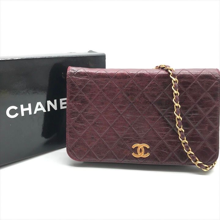 CHANEL シャネル ココマーク プッシュロック ラムスキン チェーン ショルダー バッグ ボルドー k2390 CHANEL シャネル ココマーク プッシュロック ラムスキン チェーン