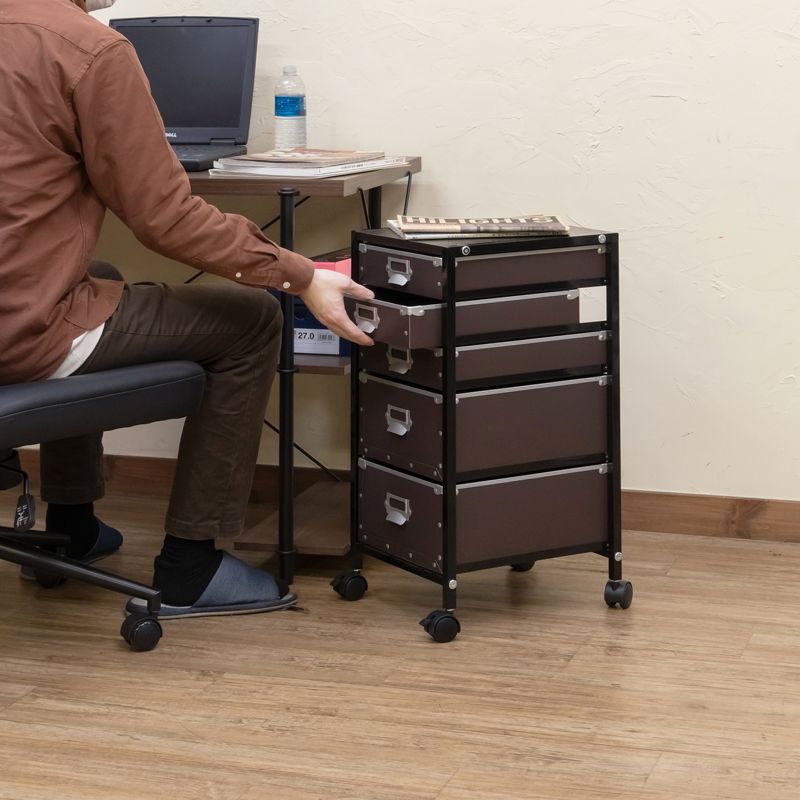 Popan 収納チェスト 5段 ファイルBOX ホワイト Popan 収納チェスト 5段