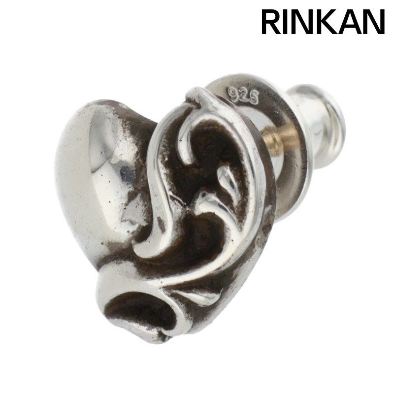 クロムハーツ STUD HEART/ハートスタッド シルバーピアス メンズ