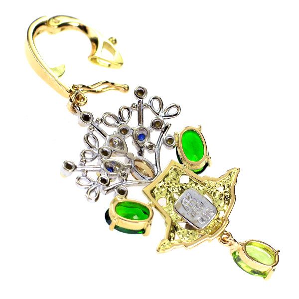 AKコレクション K18YG/WG ペリドット トルマリン サファイア  